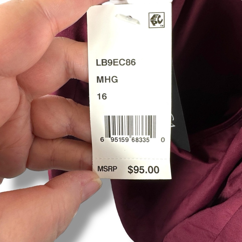La Blanca Running Stitch Embellished Halter Tankini Top, Deep Maroon, Size 16 - Picture 8 of 14